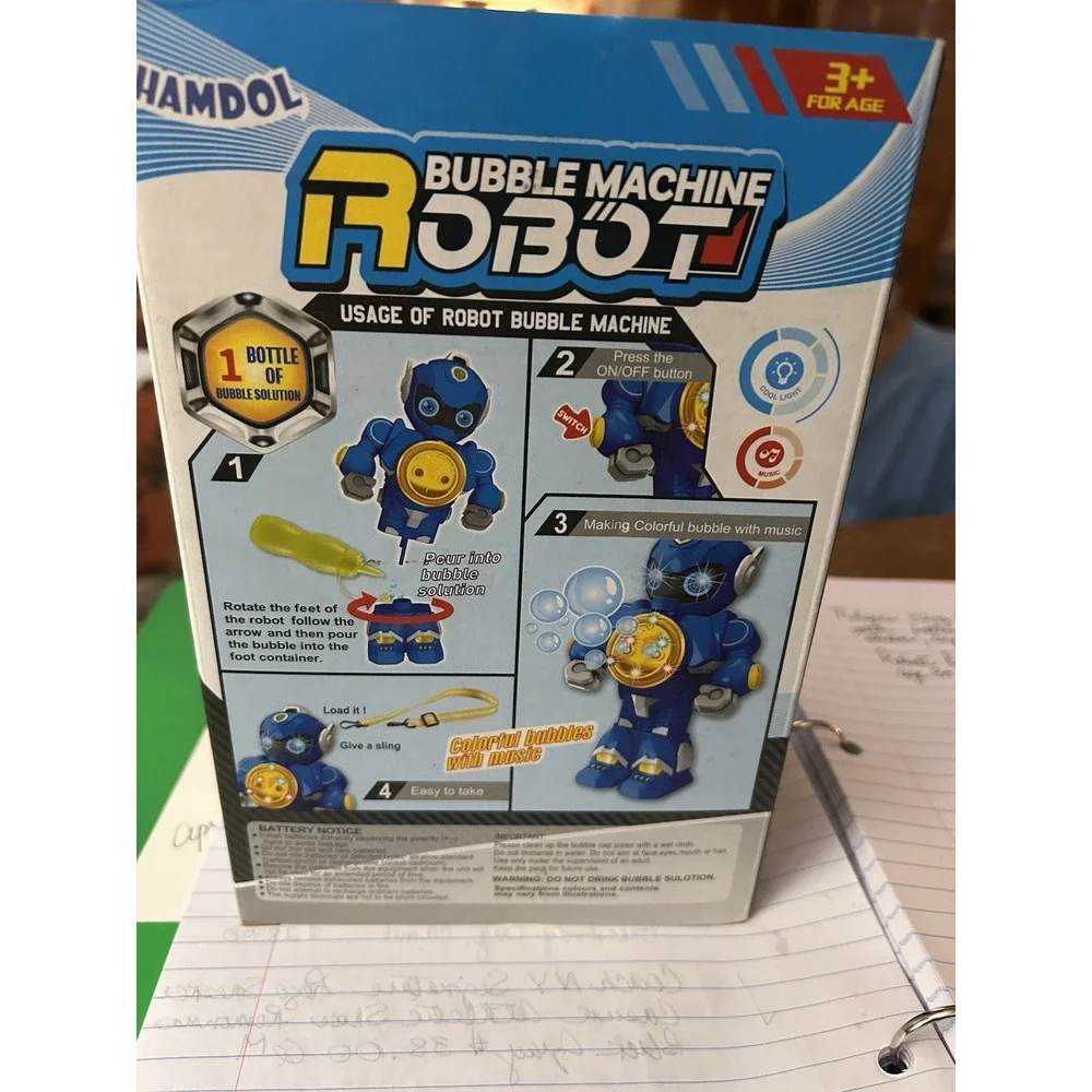 robot bubble machine By Hanson Age 3+‎ Colorful Bubbles W / Music